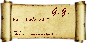 Gerl Győző névjegykártya